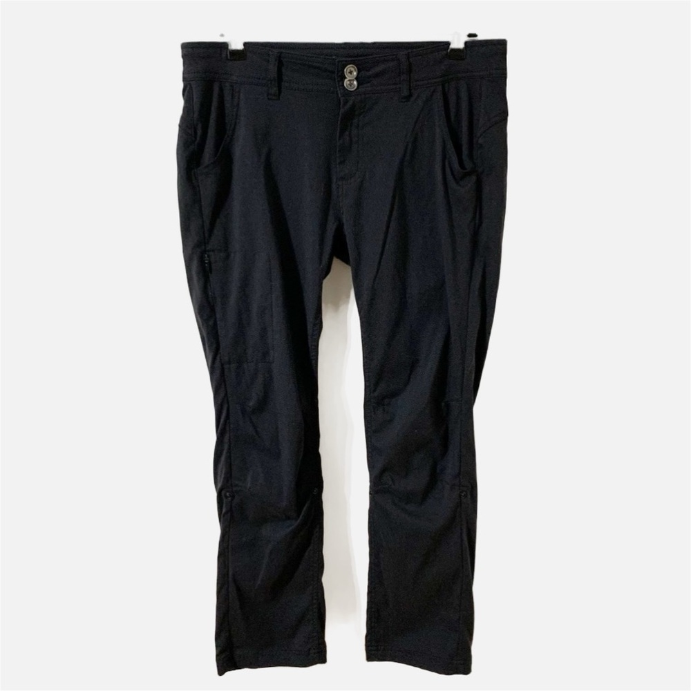 Prana Nylon Blend Halle II Straight Leg Mid Rise Classic Adventuring Pants Black